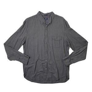 J Crew Shirt Mens XL Extra Large Graphite SLIM Brushed Twill Cotton Shirttail